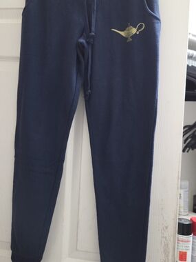 Aladdin Navy Jogger Pants with Gold Lamp